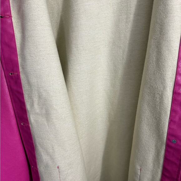 5 for $25 CLEAROUT! Bright Pink Barbiecore Faux Leather Button Up Jacket Size L - Picture 10 of 14